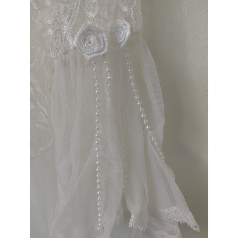 Lace Gown Robe, Sexy Lingerie Wedding Sofia Robe in White Vintage Sz Medium - Picture 3 of 6